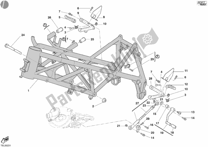 All parts for the Frame of the Ducati Superbike 999 R 2006